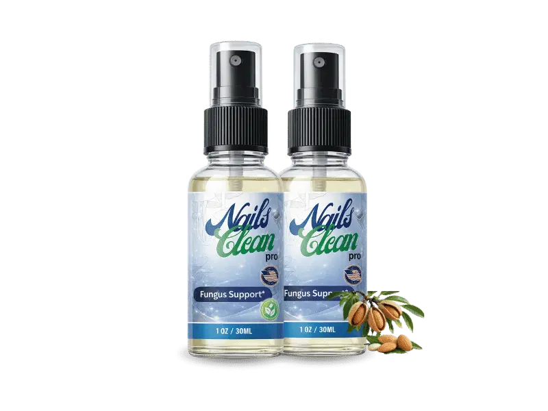 Two bottles of NailsCleanPro nail care spray
